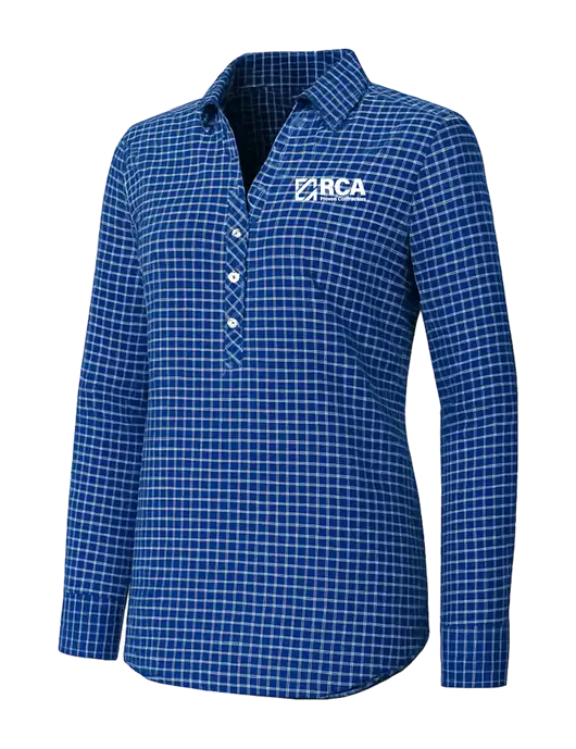Womens Navy/White City Stretch Shirt w/RCA Logo
