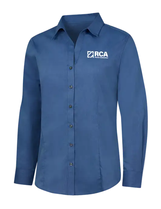 Light Navy Womens Crosshatch Easy Care Shirt w/RCA Logo