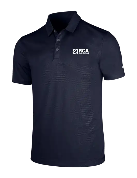 NIKE Dark Navy Dri-Fit Embossed Tri-Blade Polo w/RCA Logo