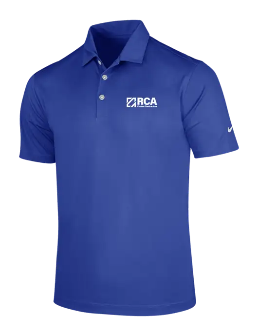 NIKE Dark Royal Dri-Fit Vertical Mesh Polo w/RCA Logo