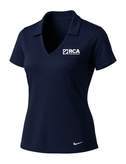NIKE Dark Navy Womens Dri-Fit Vertical Mesh Polo w/RCA Logo