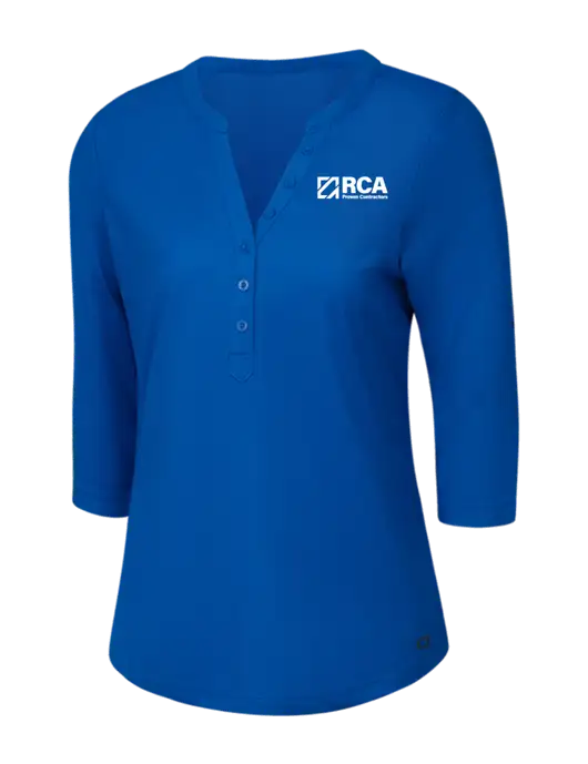 OGIO Royal Blue Jewel Henley w/RCA Logo