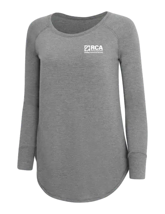 Womens Perfect Wide Collar Tunic Tri-Blend Grey Frost 4.5 oz T-Shirt w/RCA Building Commercial Success Logo
