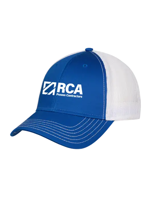 Royal & White Mesh Trucker Cap Snap Back w/RCA Logo