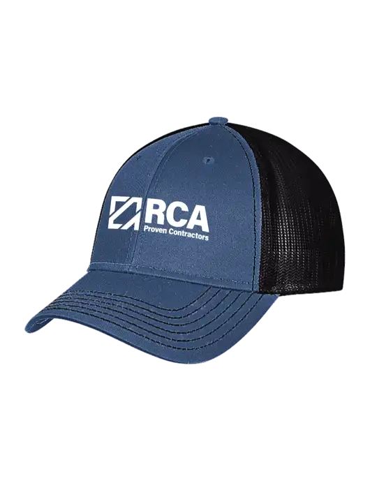 Dark Royal/Black Mesh Trucker Cap Snap Back w/RCA Logo