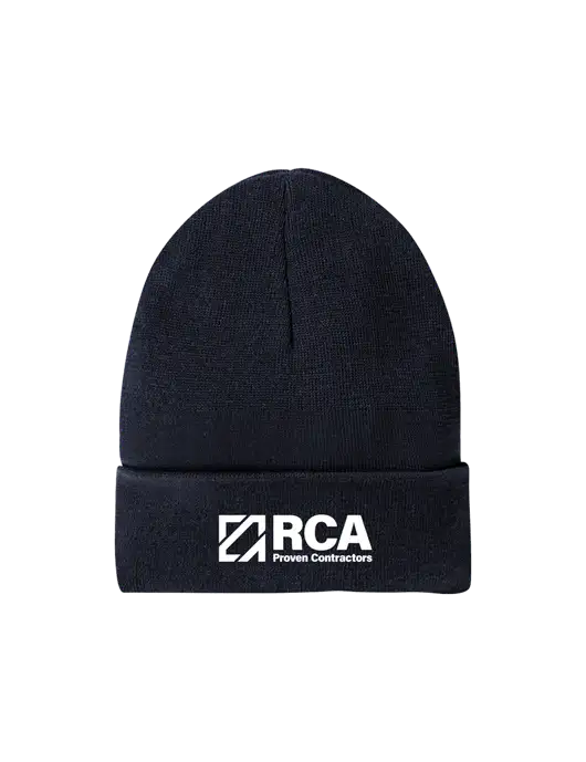 Recycled True Navy Beanie w/RCA Logo