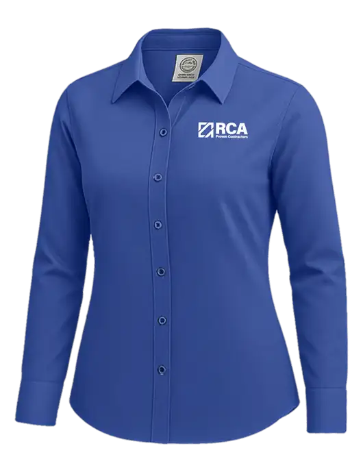 Brooks Brothers Womens Royal Blue Wrinkle-Free Stretch Nailhead Shirt w/RCA Logo