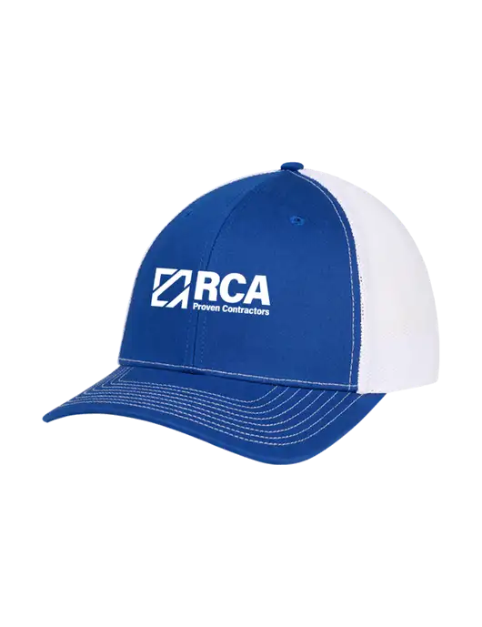 Richardson Adjustable Snapback Original 112 Trucker Cap Royal w/White Mesh w/RCA Logo