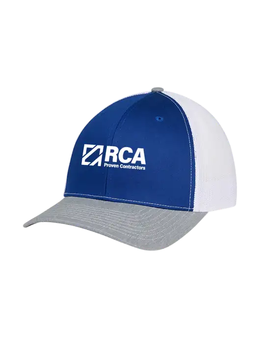 Richardson Adjustable Snapback Original 112 Trucker Cap Royal/HeatherGrey/White Mesh w/RCA Logo