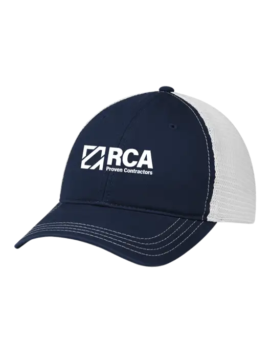 Richardson 111 Garment Washed Trucker Cap Navy w/White Mesh w/RCA Logo