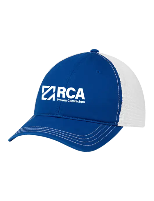Richardson 111 Garment Washed Trucker Cap Royal w/White Mesh w/RCA Logo