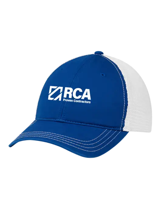 Richardson 111 Garment Washed Trucker Cap Royal w/White Mesh w/RCA Logo