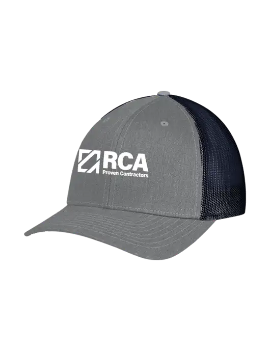 Richardson Adjustable Snapback Original 112 Trucker Cap Heather Grey w/Navy Mesh w/RCA Logo