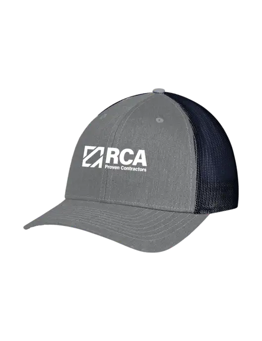 Richardson Adjustable Snapback Original 112 Trucker Cap Heather Grey w/Navy Mesh w/RCA Logo